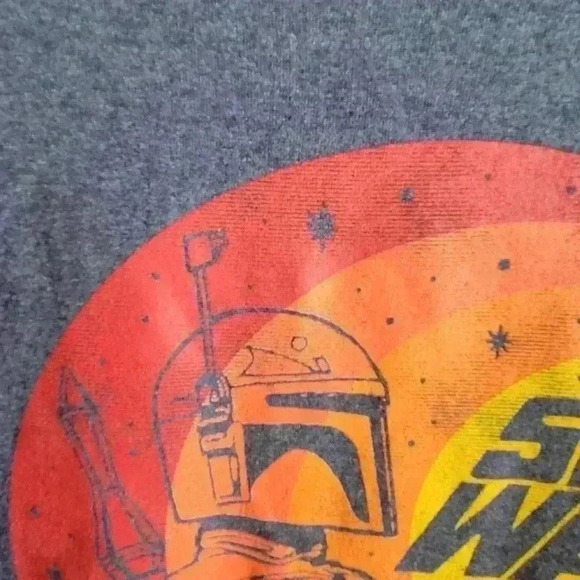 COPY - Star Wars Mens' Boba Fett Outline On A Circular Sunset Gradient T-Shirt … - Picture 4 of 9